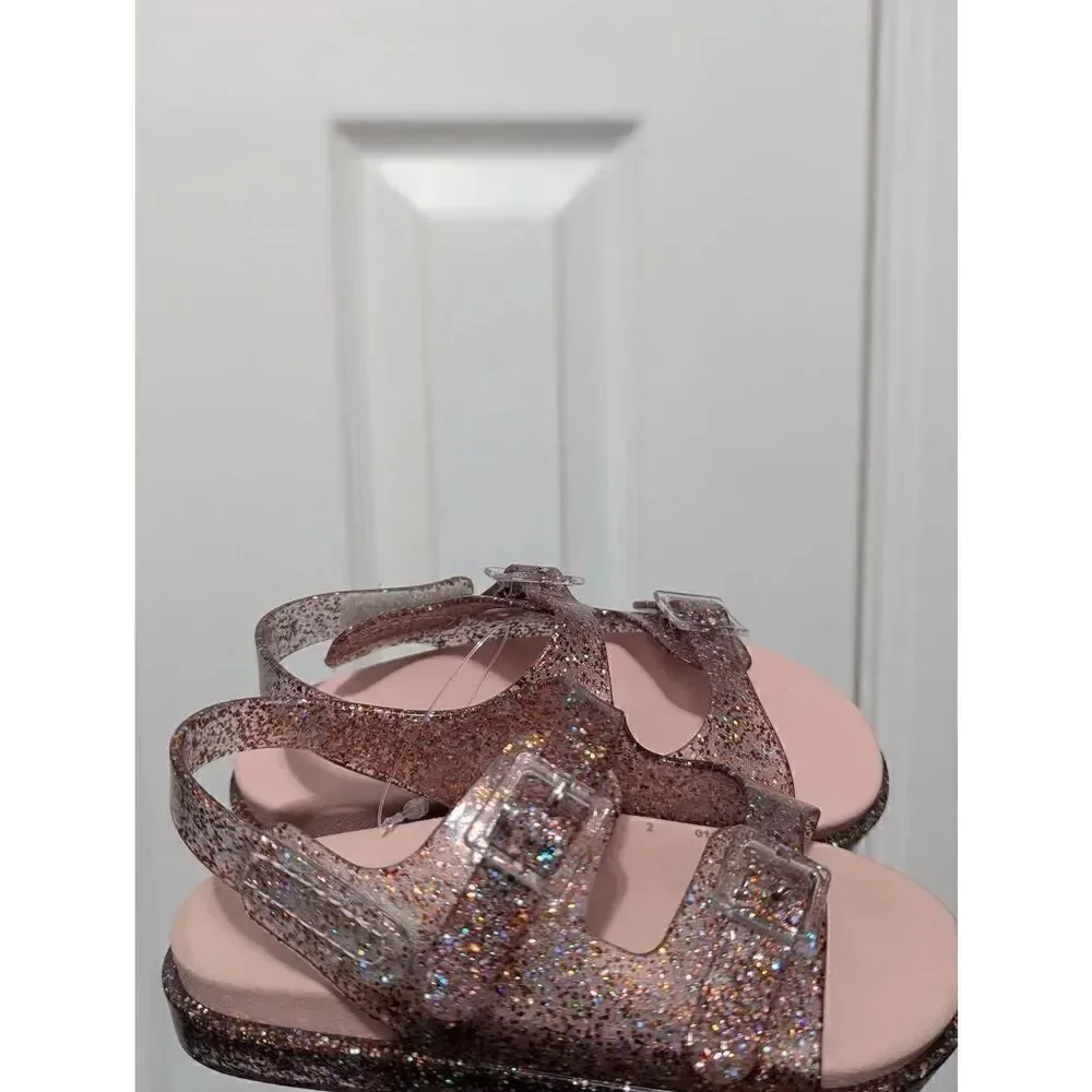 Mini Melissa Glitter Buckle Strap Sandal Size 2